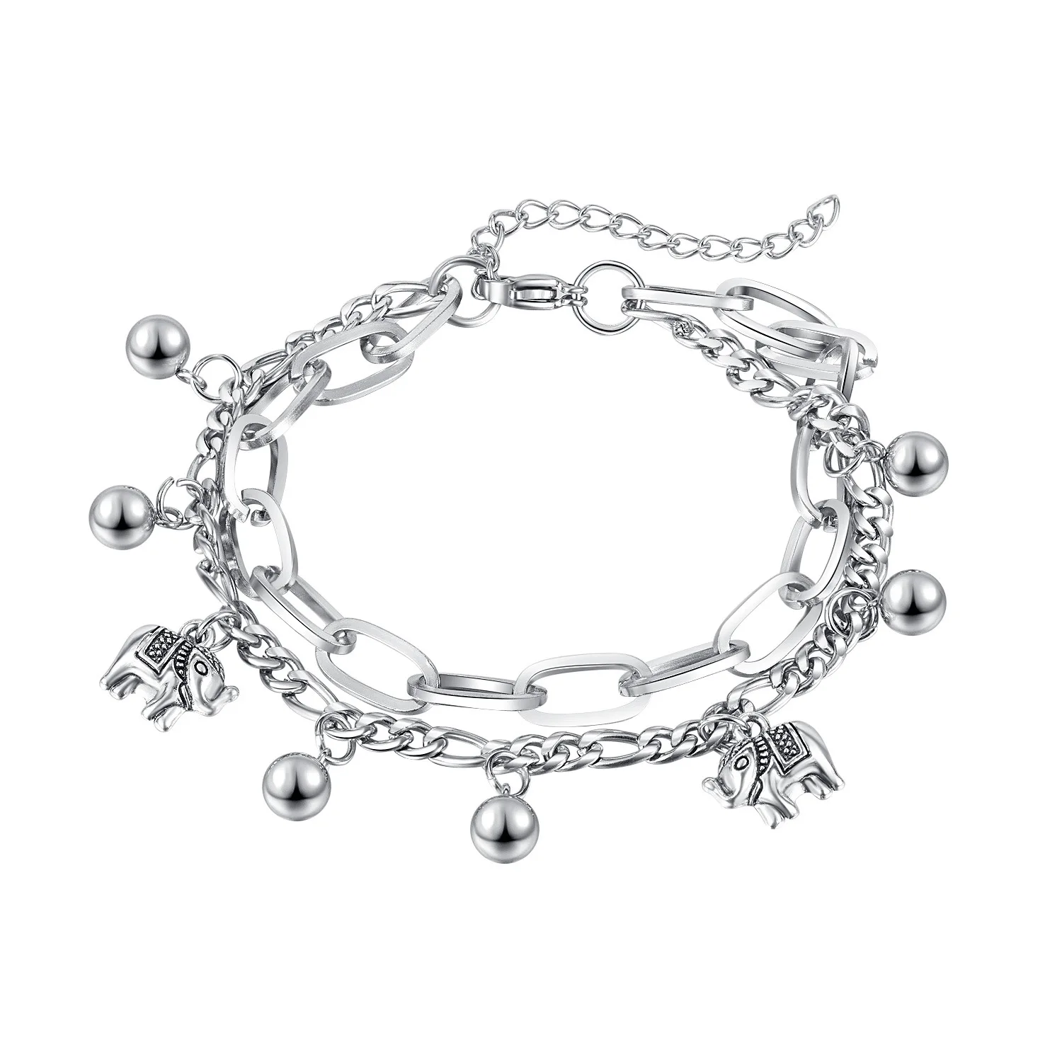 FATE LOVE Brand Trendy Lady Women Elephant Charm Bracelet Mulit Layered Top Quality Stainless Steel Metal Fashion Jewelry
FATE LOVE Brand Trendy Lady Women Elephant Charm Bracelet Mulit Layered Top Quality Stainless Steel Metal Fashion Jewelry