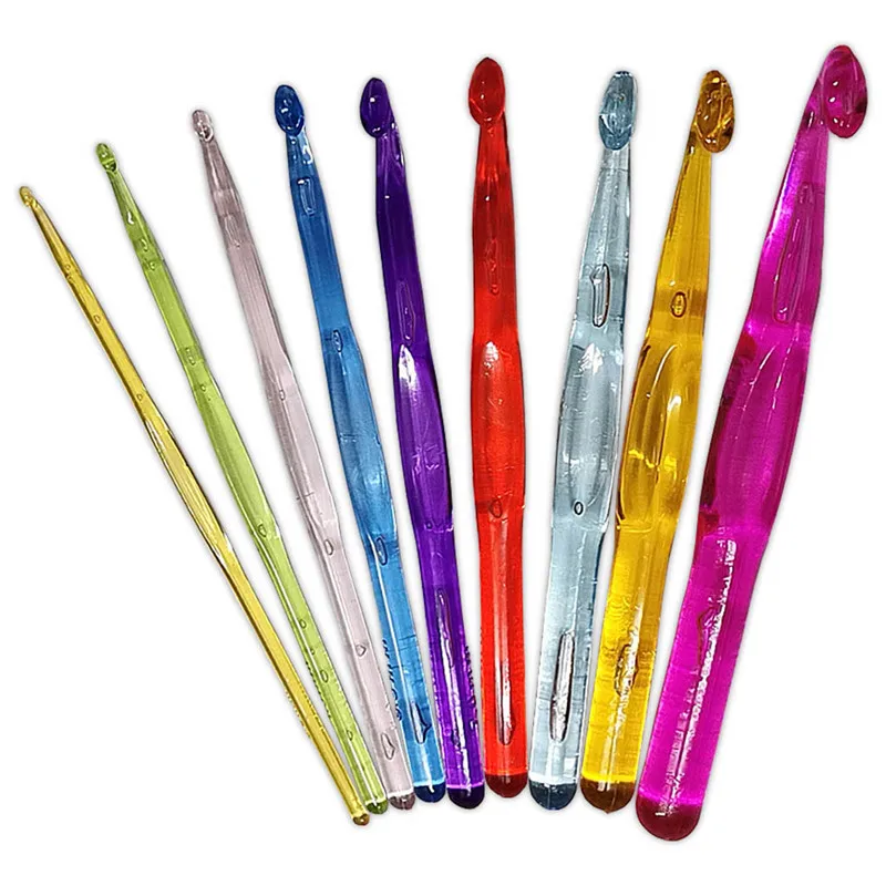 Free Shipping Colorful Acrylic Crochet Hooks 9pcs a set size 3.0-12.0mm crafts crochet for DIY knitting/needlework
Free Shipping Colorful Acrylic Crochet Hooks 9pcs a set size 3.0-12.0mm crafts crochet for DIY knitting/needlework