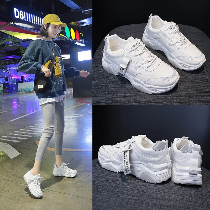 Korean version of sports shoes female 2021 spring new student daddy shoes casual female increased white shoes female 
Korean version of sports shoes female 2021 spring new student daddy shoes casual female increased white shoes female