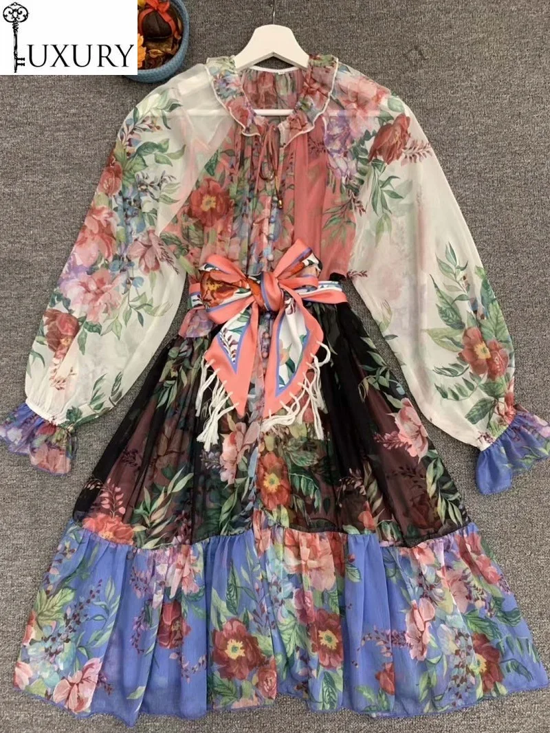 Summer Fashion Beach 2020 High Quality Ladies Vintage Floral Print Tassel Belt Deco Long Sleeve Casual Sexy Club Dress
Summer Fashion Beach 2020 High Quality Ladies Vintage Floral Print Tassel Belt Deco Long Sleeve Casual Sexy Club Dress