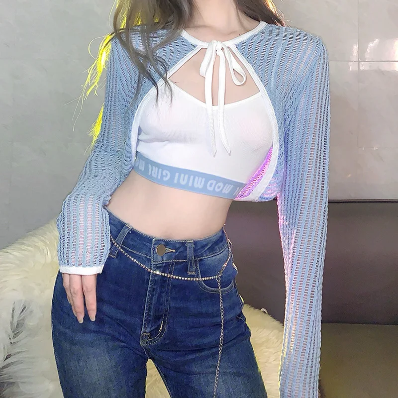 Fall 2021 New Women's Solid Color Slim-fit Cropped Fashion Camisole Long-sleeved Jacket Women Goth Tshirts
Fall 2021 New Women's Solid Color Slim-fit Cropped Fashion Camisole Long-sleeved Jacket Women Goth Tshirts
