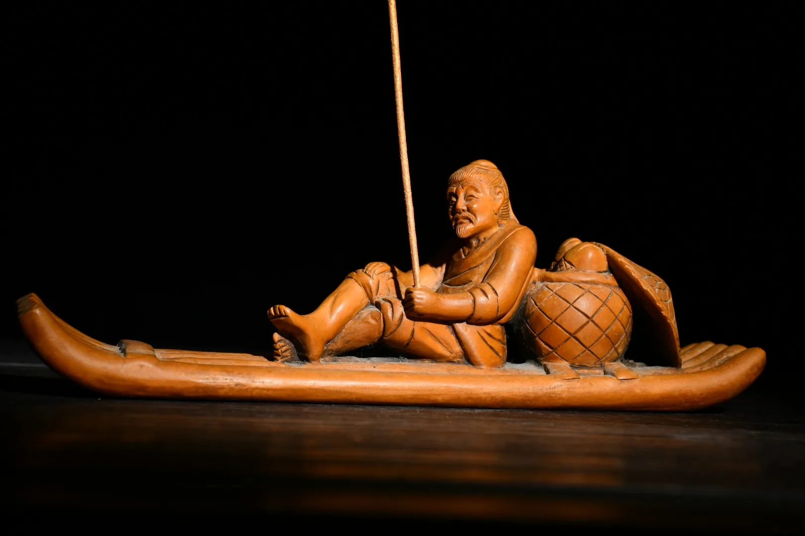 Home Decor 9" China Lucky Old Boxwood Hand-carved Fisherman Jiang Taigong Fishing The bait Bamboo raft statue Town House
Home Decor 9" China Lucky Old Boxwood Hand-carved Fisherman Jiang Taigong Fishing The bait Bamboo raft statue Town House