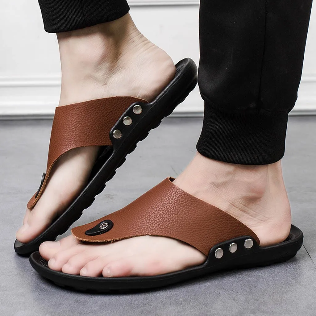 Summer Rome Men's Slippers Flip Flop Beach Slipper Comfortable T-strap Open Toe Slipper Men's Sandals Pu Spliced Shoes Men
Summer Rome Men's Slippers Flip Flop Beach Slipper Comfortable T-strap Open Toe Slipper Men's Sandals Pu Spliced Shoes Men