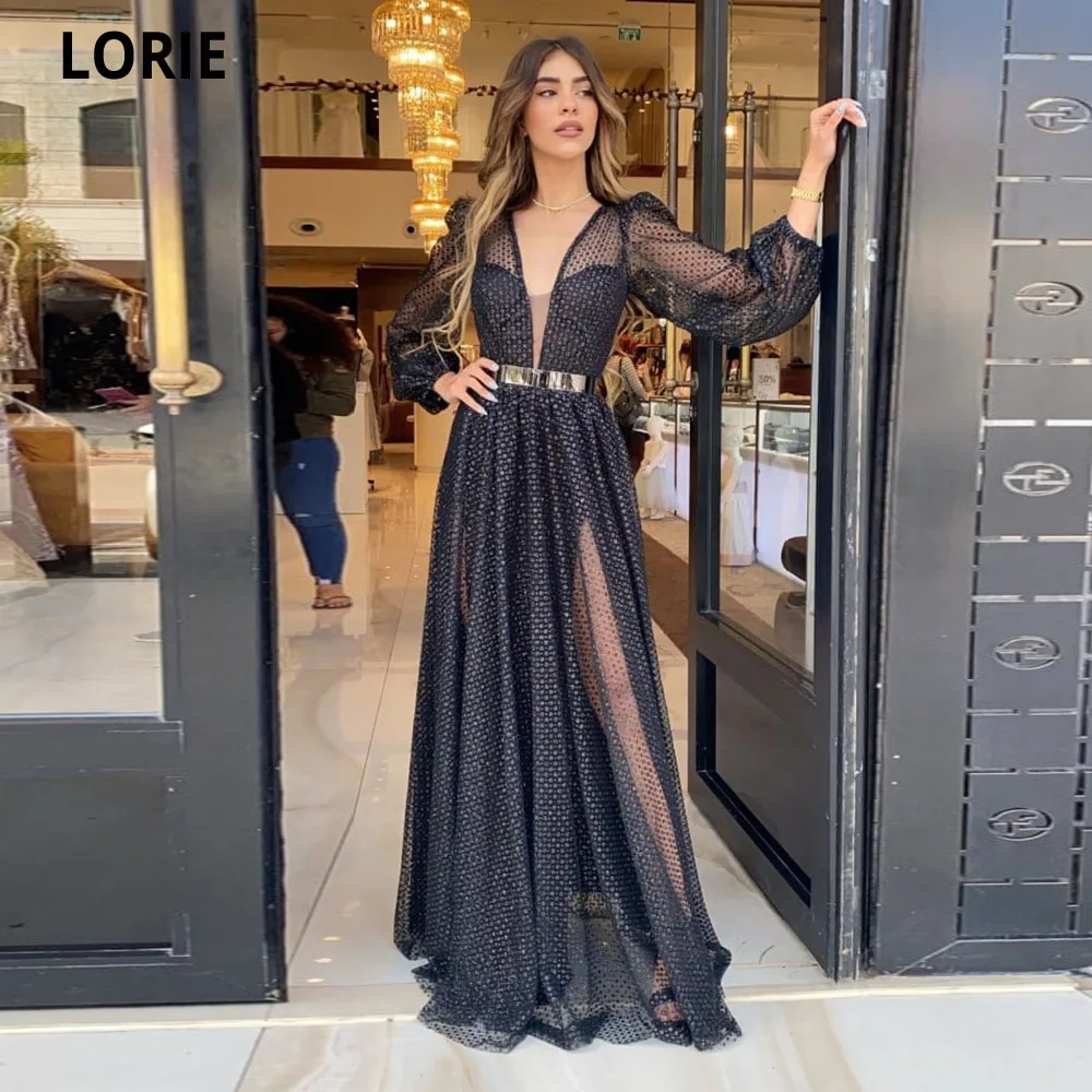 Fivsole Dubai Women Black V neck Evening Dresses Cap Shoulder Long Sleeves Polka Dots Tulle A-line Prom Gowns Vestidos De Fiesta
Fivsole Dubai Women Black V neck Evening Dresses Cap Shoulder Long Sleeves Polka Dots Tulle A-line Prom Gowns Vestidos De Fiesta