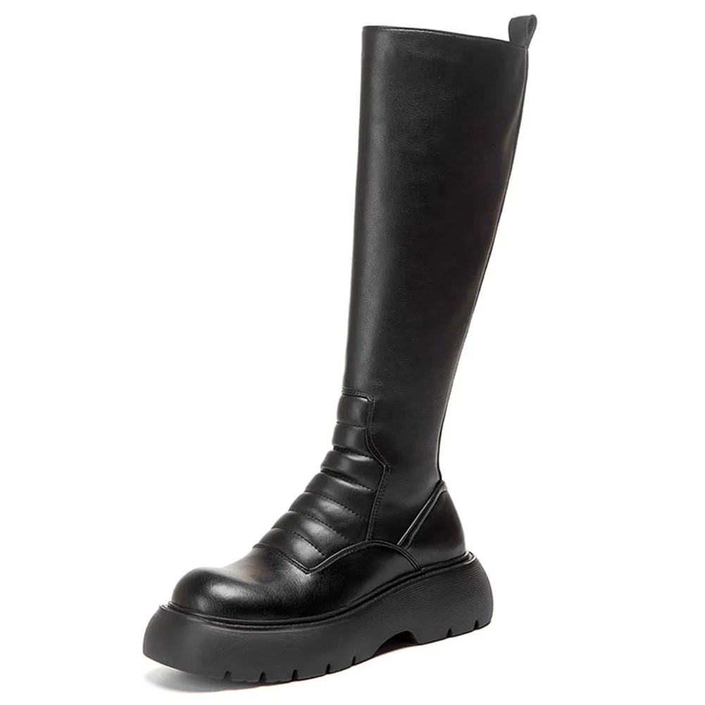 GIGIFOX Winter Brand New Fashion Genuine Leather Comfy Walking Black Riding Boots Great Quality Woman Shoes
GIGIFOX Winter Brand New Fashion Genuine Leather Comfy Walking Black Riding Boots Great Quality Woman Shoes
