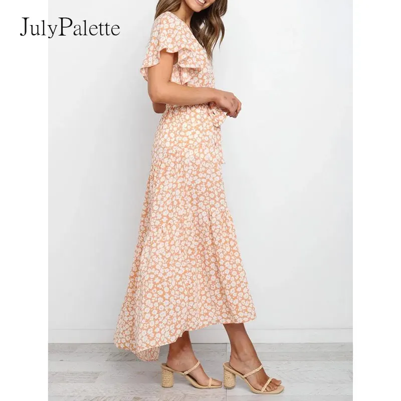 Julypalette Casual Orange Print Women Dress Summer Beach Lace-up Ruffles Sleeve Maxi Dresses Sexy Party V-neck Floral Vestidos
Julypalette Casual Orange Print Women Dress Summer Beach Lace-up Ruffles Sleeve Maxi Dresses Sexy Party V-neck Floral Vestidos