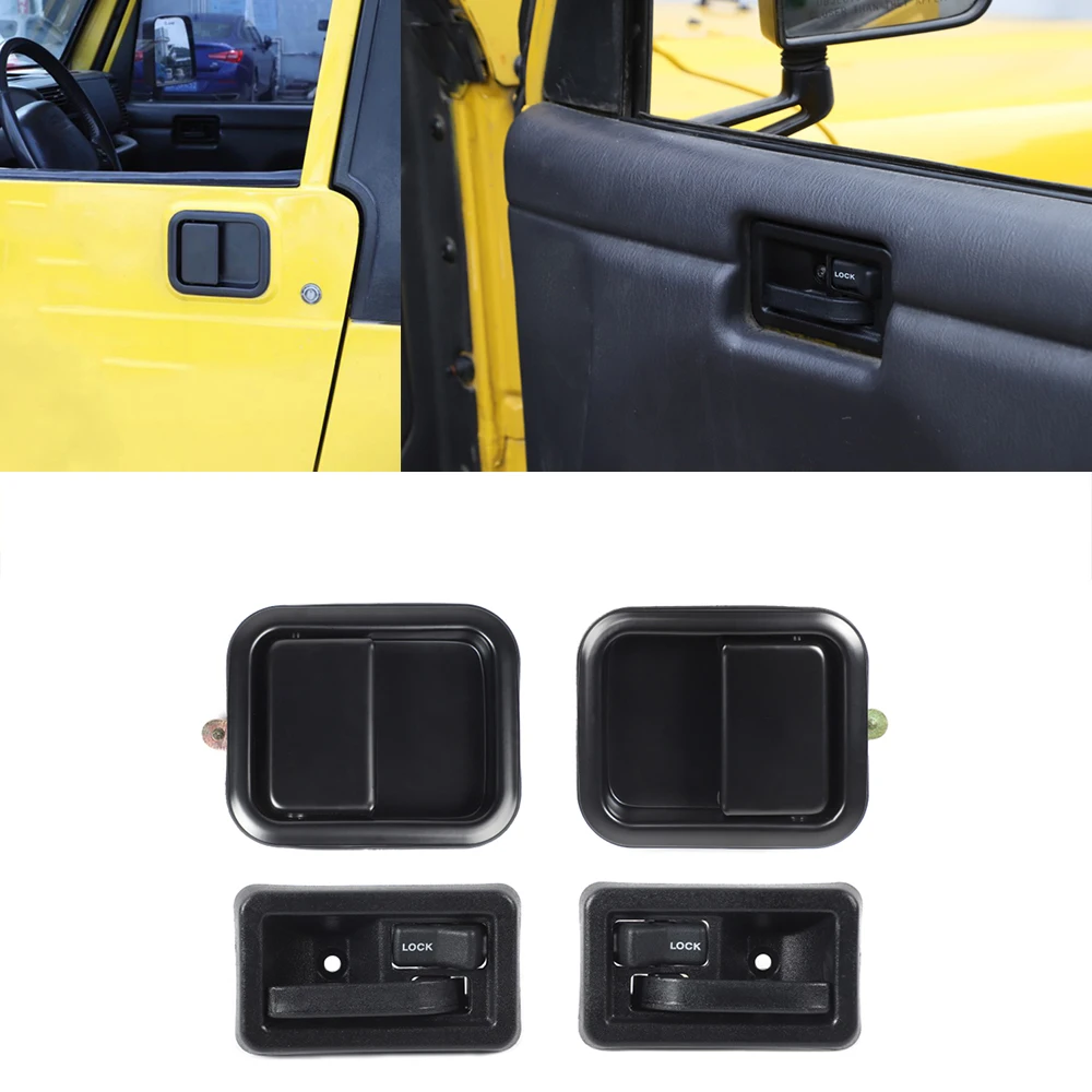 Автомобильная внутренняя внешняя дверная ручка в сборе для Jeep Wrangler TJ 1997-2000 2001 2002 2003 2004 2005 внешние аксессуары черный АБС
Автомобильная внутренняя внешняя дверная ручка в сборе для Jeep Wrangler TJ 1997-2000 2001 2002 2003 2004 2005 внешние аксессуары черный АБС