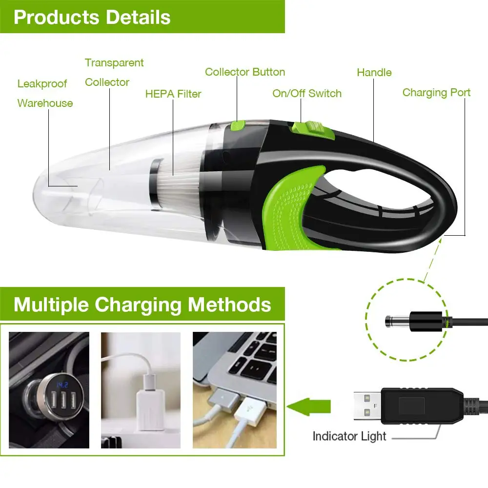 6500pa Car Vacuum Cleaner Strong Power 120W Cordless Wet And Dry Dual Use Auto Mini Portable Vacuums Cleaner For Home Office
6500pa Car Vacuum Cleaner Strong Power 120W Cordless Wet And Dry Dual Use Auto Mini Portable Vacuums Cleaner For Home Office