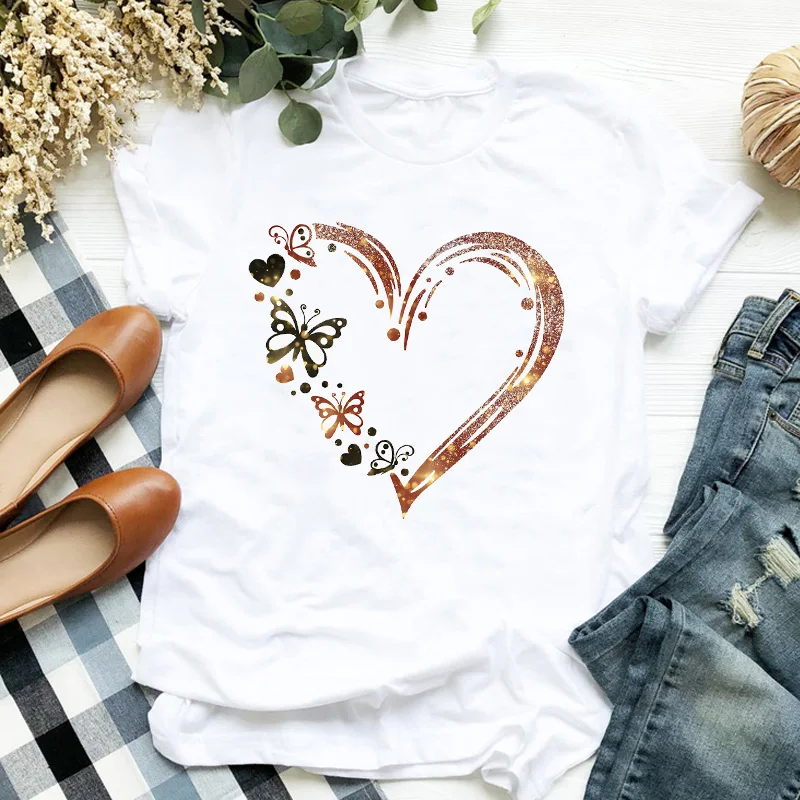 Women Lady T Shirt Butterfly Heart Printed Tshirt Ladies Short Sleeve Loose Tee Shirt Women Female Tops Clothes Graphic T-shirt
Women Lady T Shirt Butterfly Heart Printed Tshirt Ladies Short Sleeve Loose Tee Shirt Women Female Tops Clothes Graphic T-shirt