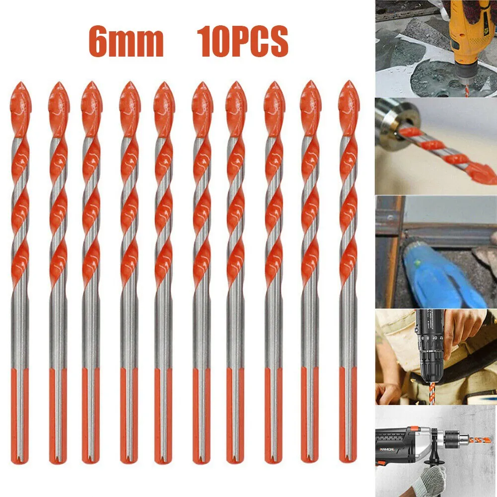 10PCS 6mm Drill Bits Tungsten Carbide Steel Multi-functional Triangle Drill Bit Set For Porcelain Tile Concrete Brick Glass
10PCS 6mm Drill Bits Tungsten Carbide Steel Multi-functional Triangle Drill Bit Set For Porcelain Tile Concrete Brick Glass