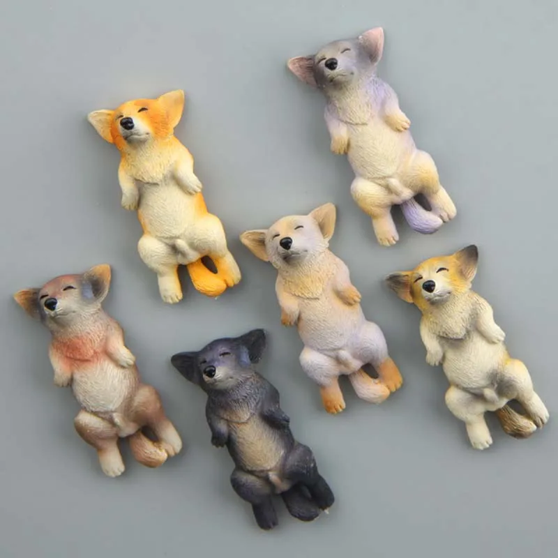 

1pcs Cute Shiba Inu Figures Model Toys Creative Fridge Magnets Figurines Refrigerator Pastes Home Decoration Kids Gifts