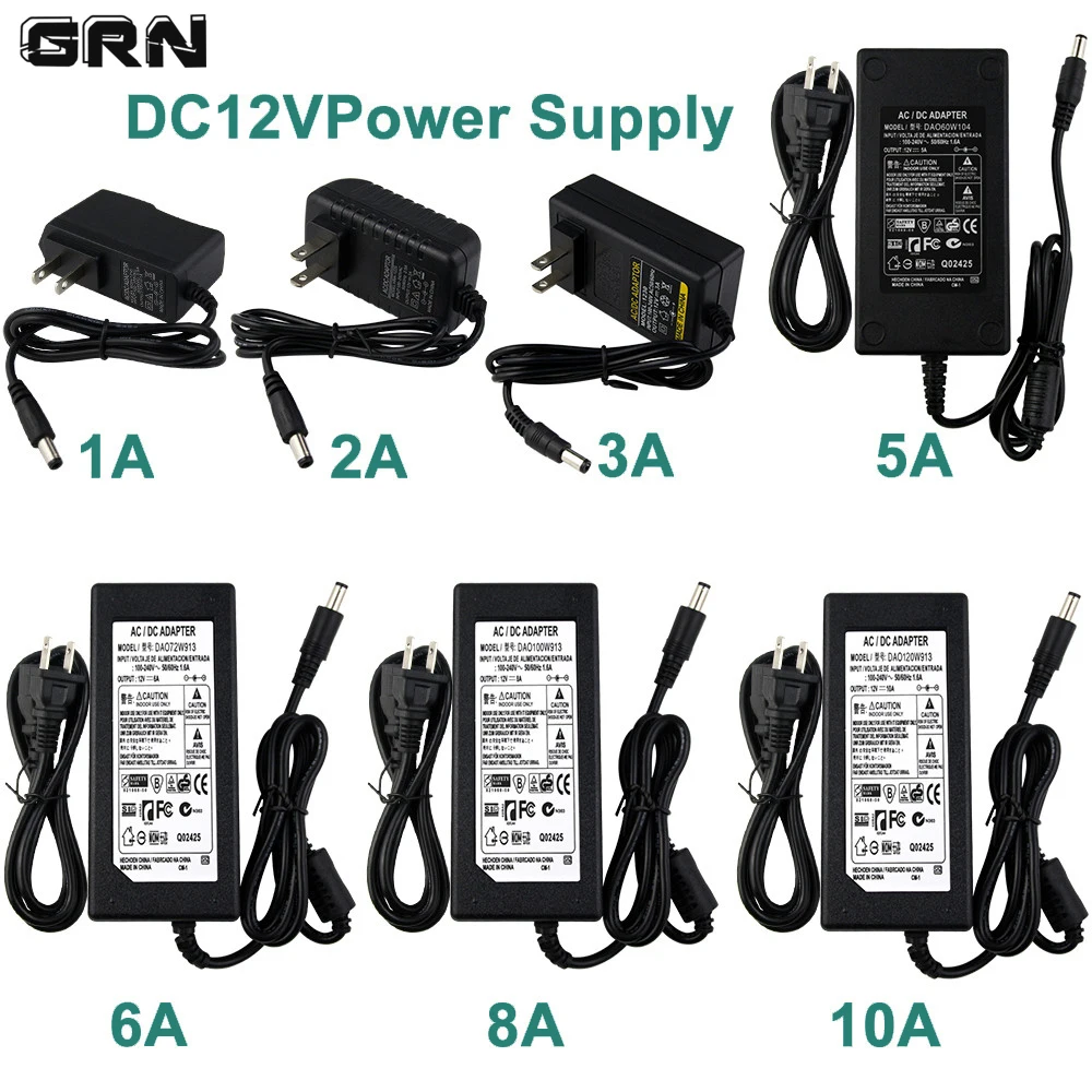 Power Adapter AC100V-240V Transformer DC12V 1/2/3/5/6/8/10A Power Supply Adapter EU/US/UK/AU Plug for LED Strip Light Universal
Power Adapter AC100V-240V Transformer DC12V 1/2/3/5/6/8/10A Power Supply Adapter EU/US/UK/AU Plug for LED Strip Light Universal