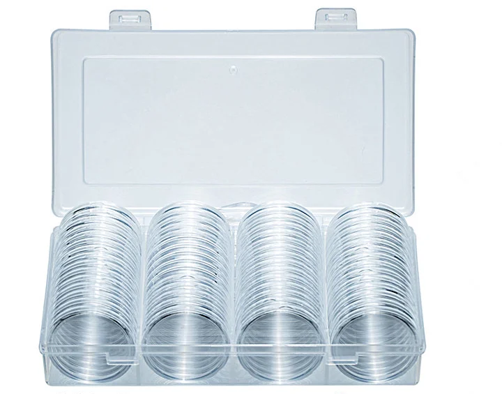60 pcs Portable Coin Organizer Box Holder Capsules 41mm Round Box Plastic Collectibles Storage Organizer with Outer Storage Box
60 pcs Portable Coin Organizer Box Holder Capsules 41mm Round Box Plastic Collectibles Storage Organizer with Outer Storage Box