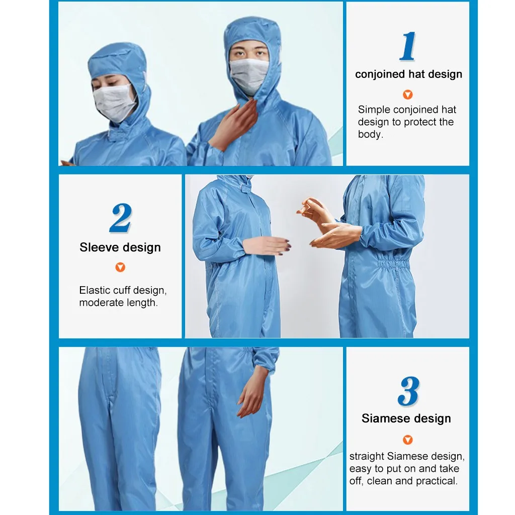 Unisex Protective Coveralls Reuse Isolation Clothing Anti-static Waterproof Anti-fog Dust-proof Bursing Gown 160-190cm A50
Unisex Protective Coveralls Reuse Isolation Clothing Anti-static Waterproof Anti-fog Dust-proof Bursing Gown 160-190cm A50