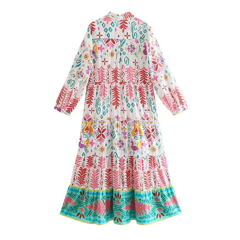 WXWT Za Fashion Women Print Dress Long Sleeve Turn-down Collar Office Lady Chic Maxi Dress OZZ1185
WXWT Za Fashion Women Print Dress Long Sleeve Turn-down Collar Office Lady Chic Maxi Dress OZZ1185