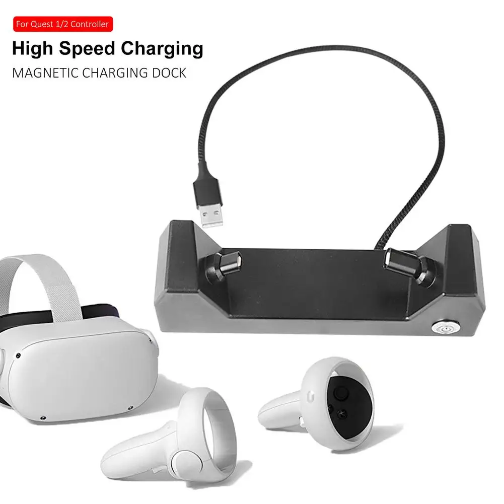 For Oculus Quest 1/2 Magnetic Charging Dock Holder Quick Charging Station Stand Set Charging Dock For Oculus Quest VR Accessory
For Oculus Quest 1/2 Magnetic Charging Dock Holder Quick Charging Station Stand Set Charging Dock For Oculus Quest VR Accessory