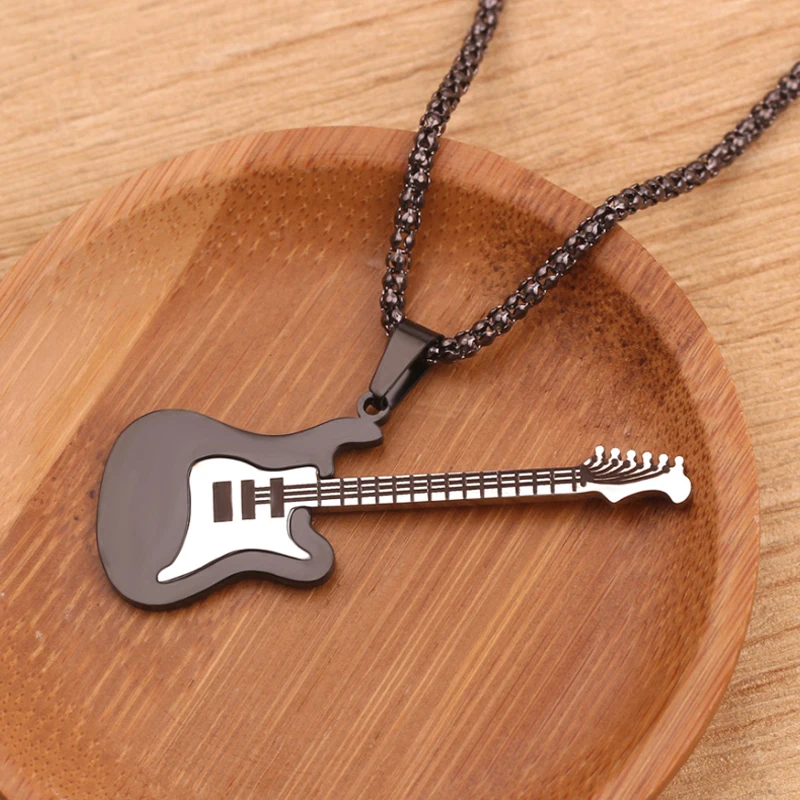 Ожерелья гитара из нержавеющей стали 316L в стиле панк для мужчин и женщин цепочки