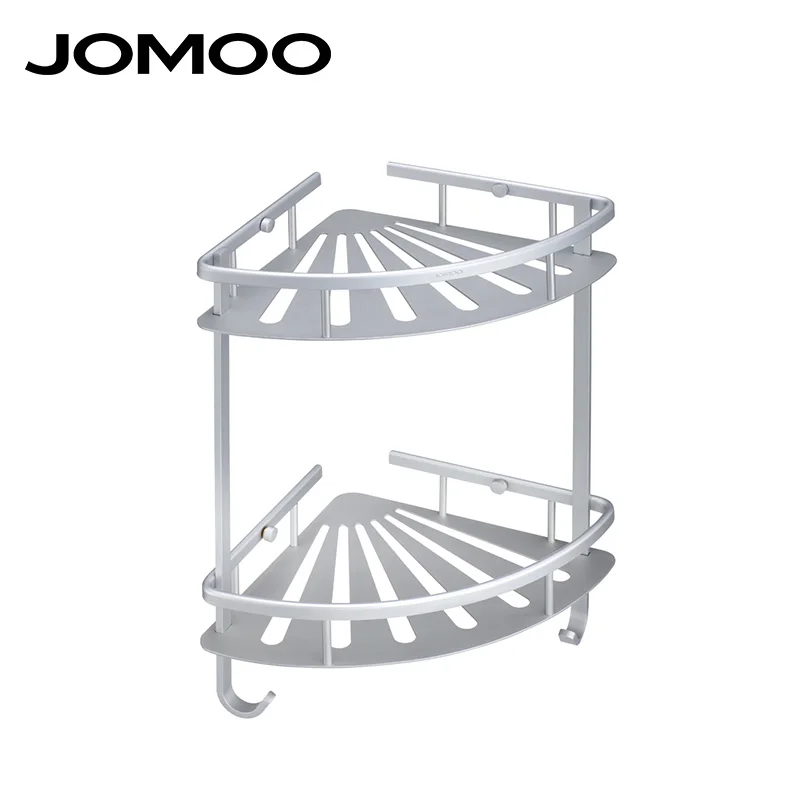 JOMOO Bathroom Shelf Wall Mounted Corner Shelf Shower Storage Holder Anti-rust Dual Tier Bathroom Shelves with Double Hooks Load
JOMOO Bathroom Shelf Wall Mounted Corner Shelf Shower Storage Holder Anti-rust Dual Tier Bathroom Shelves with Double Hooks Load