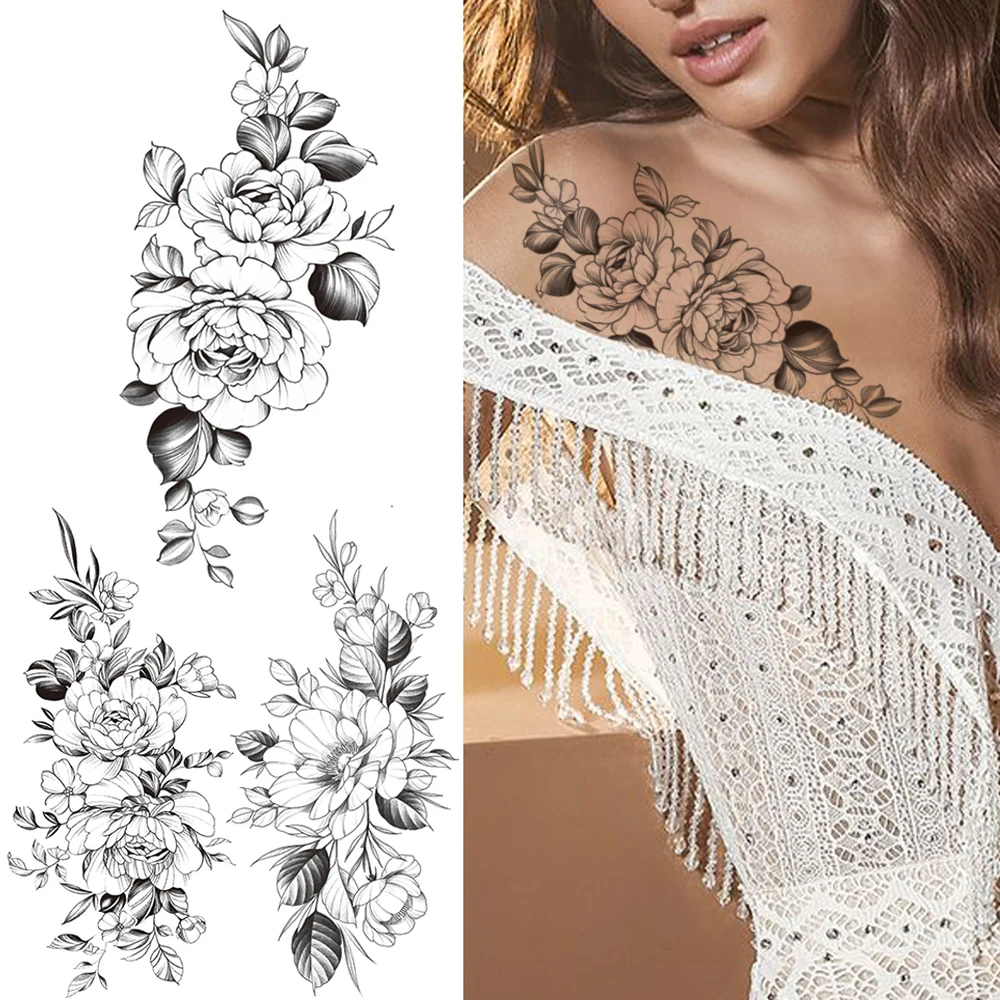 Lily Sweatpea Flower Temporary Tattoo For Women Black Camellia Tattoos Sticker Painting Daisy Chest Clavicle Floral Fake Tatoos
Lily Sweatpea Flower Temporary Tattoo For Women Black Camellia Tattoos Sticker Painting Daisy Chest Clavicle Floral Fake Tatoos