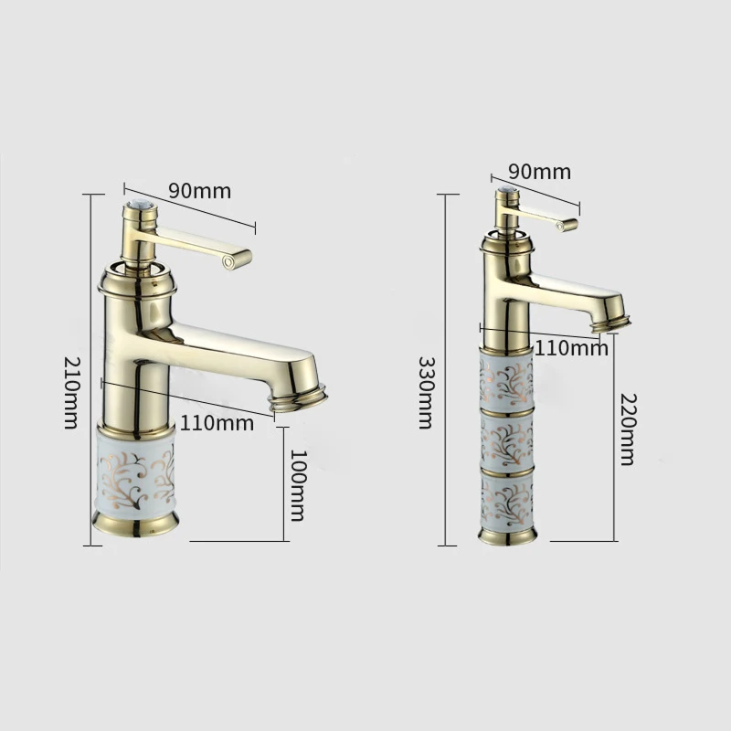 Ceramic Gold-plated Basin Faucet European American Hot And Cold Mixed Tap Bathroom Balcony Washbasin Mixer Sink Brass Faucet 
Ceramic Gold-plated Basin Faucet European American Hot And Cold Mixed Tap Bathroom Balcony Washbasin Mixer Sink Brass Faucet