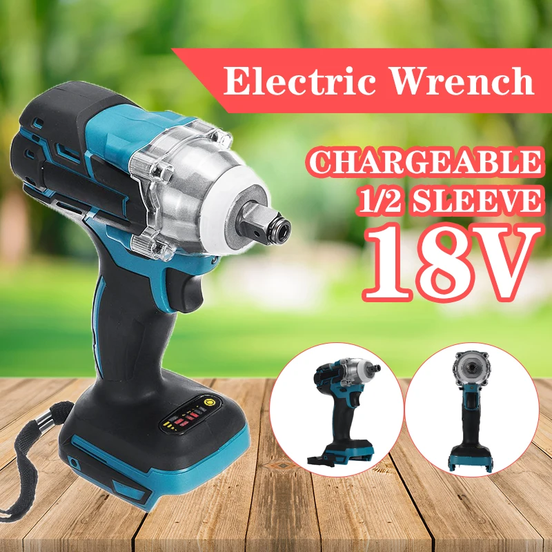 18V Electric Brushless Impact Wrench 520N.m Torque Rechargeable 1/2 Socket Wrench Power Tool Cordless For Makita Battery
18V Electric Brushless Impact Wrench 520N.m Torque Rechargeable 1/2 Socket Wrench Power Tool Cordless For Makita Battery