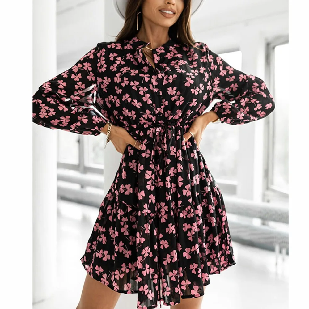 Women Long Sleeve Floral Dress Elegant Vintage V Neck Retro Spring Garment Long Sleeve Mini Dress Fashion Elegant Slim
Women Long Sleeve Floral Dress Elegant Vintage V Neck Retro Spring Garment Long Sleeve Mini Dress Fashion Elegant Slim