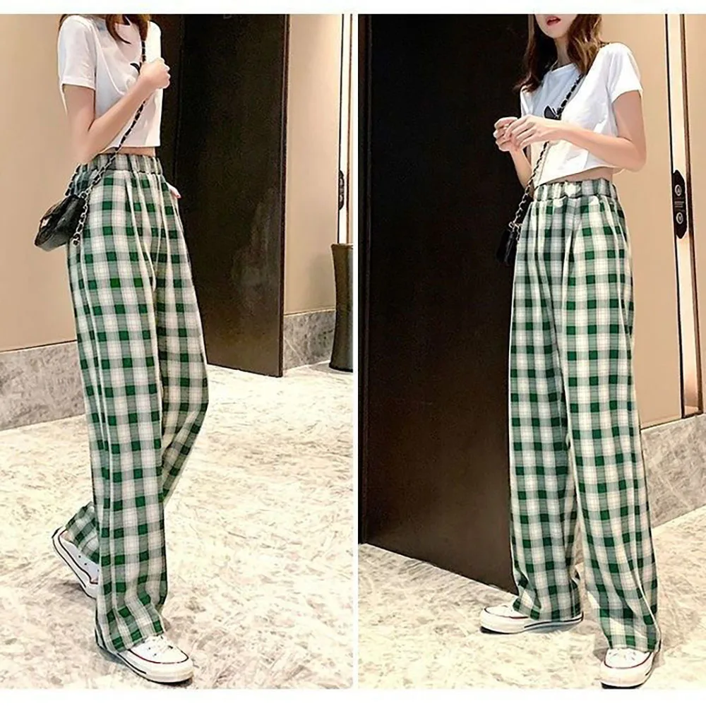 Summer 2021 grid wide leg womens new high-waisted loose slim straight trousers black drape feeling casual pants
Summer 2021 grid wide leg womens new high-waisted loose slim straight trousers black drape feeling casual pants