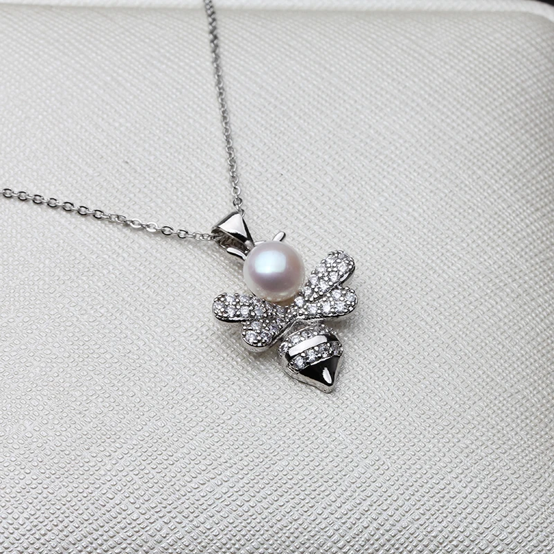 925 Silver Bumblebee Pendant Women,White Black Natural Freshwater Pearl Necklace Party Gift With Chain
925 Silver Bumblebee Pendant Women,White Black Natural Freshwater Pearl Necklace Party Gift With Chain