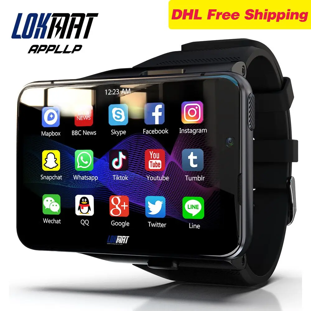 LOKMAT APPLLP MAX 4G Wi Fi Смарт часы Для мужчин двойной Камера видео звонков Android телефон Heart
