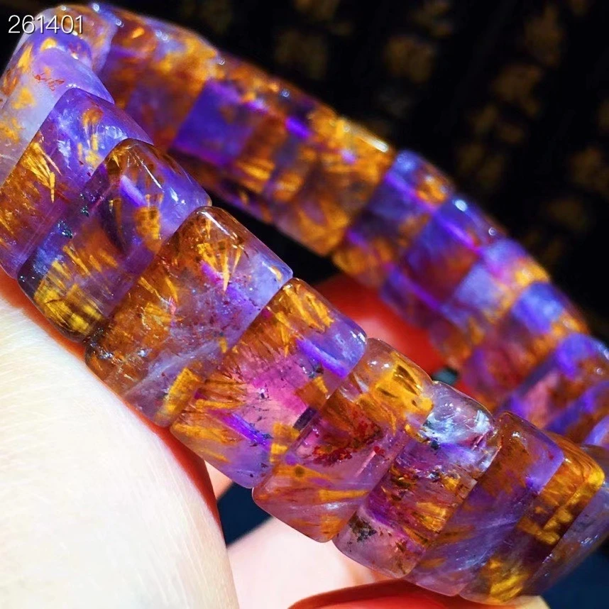Genuine Natural Cacoxenite Purple Rutilated Quartz Bracelet Women Men 14.7x8.8x5.6mm Crystal Clear Beads AAAAAA
Genuine Natural Cacoxenite Purple Rutilated Quartz Bracelet Women Men 14.7x8.8x5.6mm Crystal Clear Beads AAAAAA