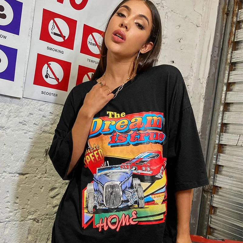 Contrast Color Large Pattern vintage clothes T Shirts for Women O-Neck Loose Oversized Cotton Fashion Girls album Streetwear top
Contrast Color Large Pattern vintage clothes T Shirts for Women O-Neck Loose Oversized Cotton Fashion Girls album Streetwear top