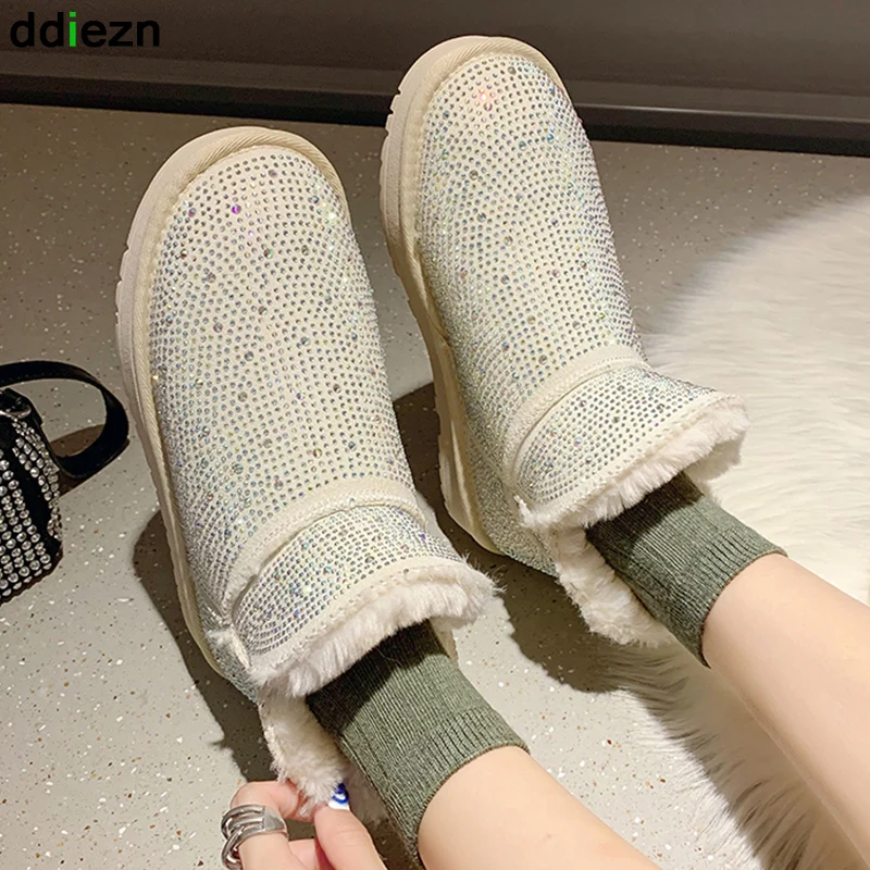 Women Snow Boots Luxury Rhinestone Modern Short Ankle Ladies Platform Shoes For Women Winter Furry Female Shoes Rubber Booties
Women Snow Boots Luxury Rhinestone Modern Short Ankle Ladies Platform Shoes For Women Winter Furry Female Shoes Rubber Booties