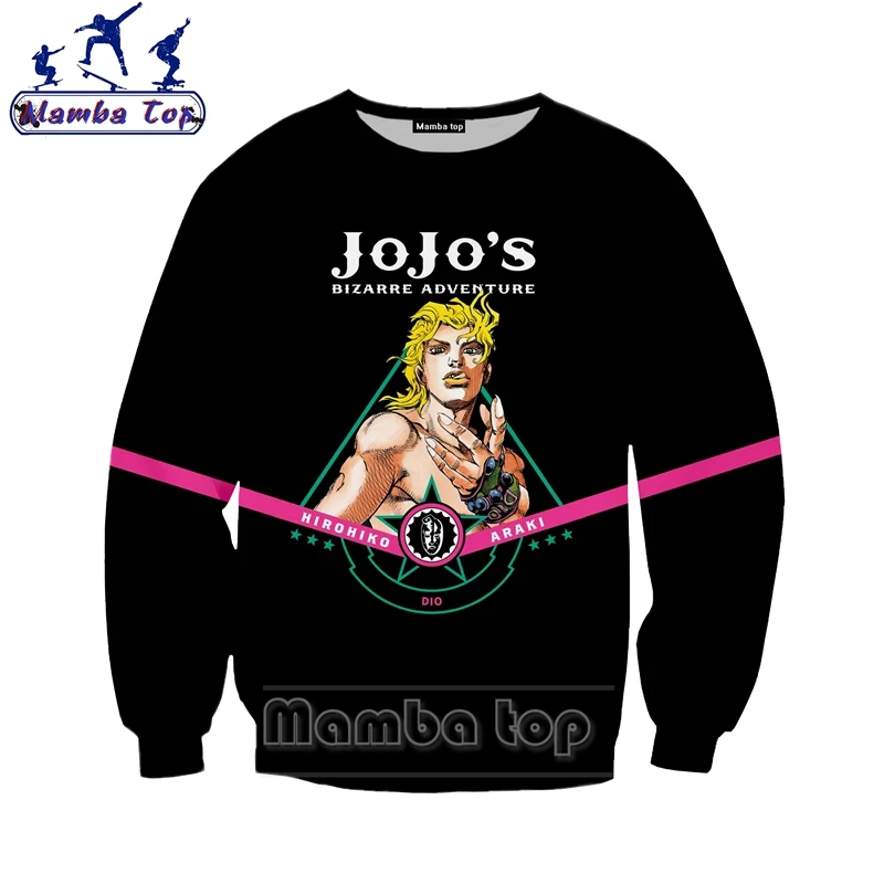 Mamba Top Anime JoJo Bizarre Adventure Sweatshirt 3D Print Comic Cartoon JoJo Family Women Shirt O Neck Camping Men's Streetwear
Mamba Top Anime JoJo Bizarre Adventure Sweatshirt 3D Print Comic Cartoon JoJo Family Women Shirt O Neck Camping Men's Streetwear