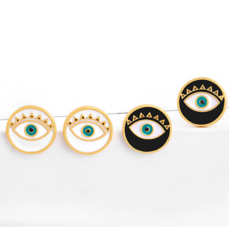 Oil Drop Devil's Eyes Round Earrings Fashion Personality Copper Gold-Plated Earrings Turkish Lucky Earrings Jewelry Gifts
Oil Drop Devil's Eyes Round Earrings Fashion Personality Copper Gold-Plated Earrings Turkish Lucky Earrings Jewelry Gifts