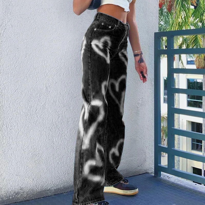 YICIYA Vintage Heart Printed Y2K Baggy Jeans Women High Waist Pants Sexy Elegant Ladies Mom Jeans Denim Streetwear 90s Trousers
YICIYA Vintage Heart Printed Y2K Baggy Jeans Women High Waist Pants Sexy Elegant Ladies Mom Jeans Denim Streetwear 90s Trousers