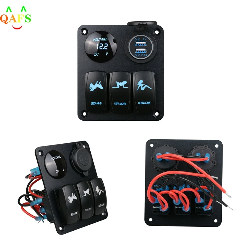 1pc 12V/24V Car Boat 3 Gang Dual USB Voltmeter Switch Panel Breaker LED Charger
1pc 12V/24V Car Boat 3 Gang Dual USB Voltmeter Switch Panel Breaker LED Charger