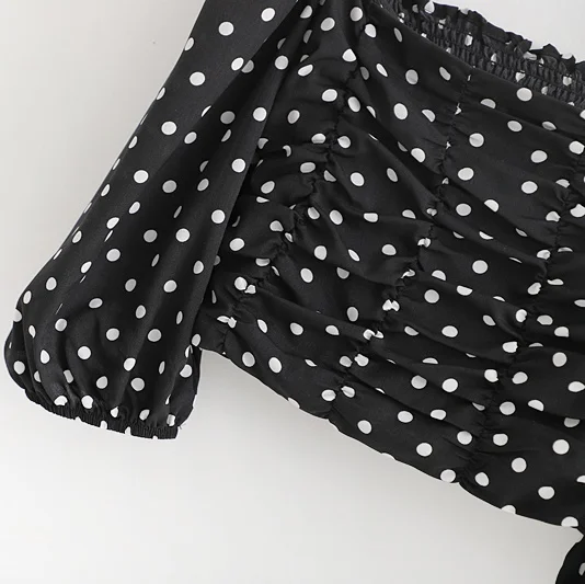 ZXQJ Women 2020 Fashion Polka Dot Print Cropped Blouses Vintage Square Collar Puff Sleeve Stretchy Female Shirts Chic Tops
ZXQJ Women 2020 Fashion Polka Dot Print Cropped Blouses Vintage Square Collar Puff Sleeve Stretchy Female Shirts Chic Tops