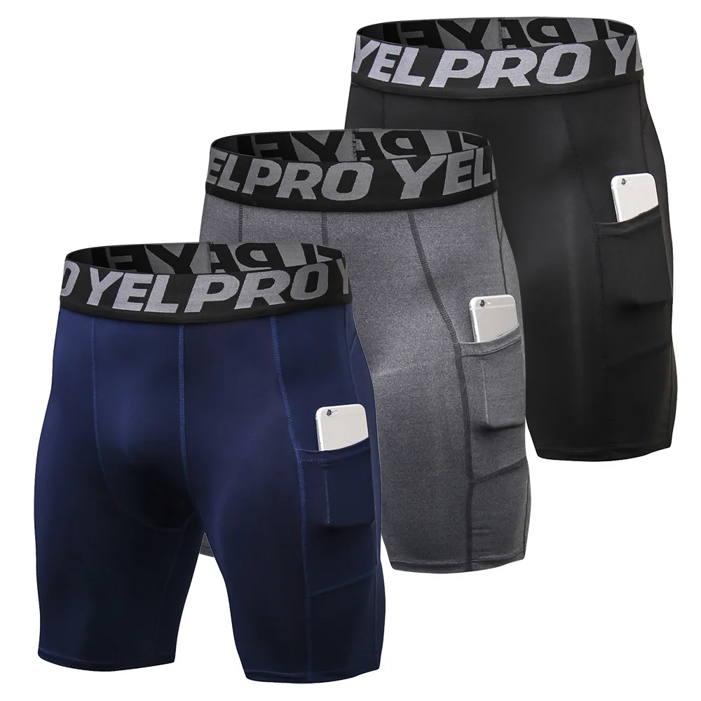 3 Pack Men Compression Shorts Active Workout Underwear with Pocket short football homme 2020 New
3 Pack Men Compression Shorts Active Workout Underwear with Pocket short football homme 2020 New