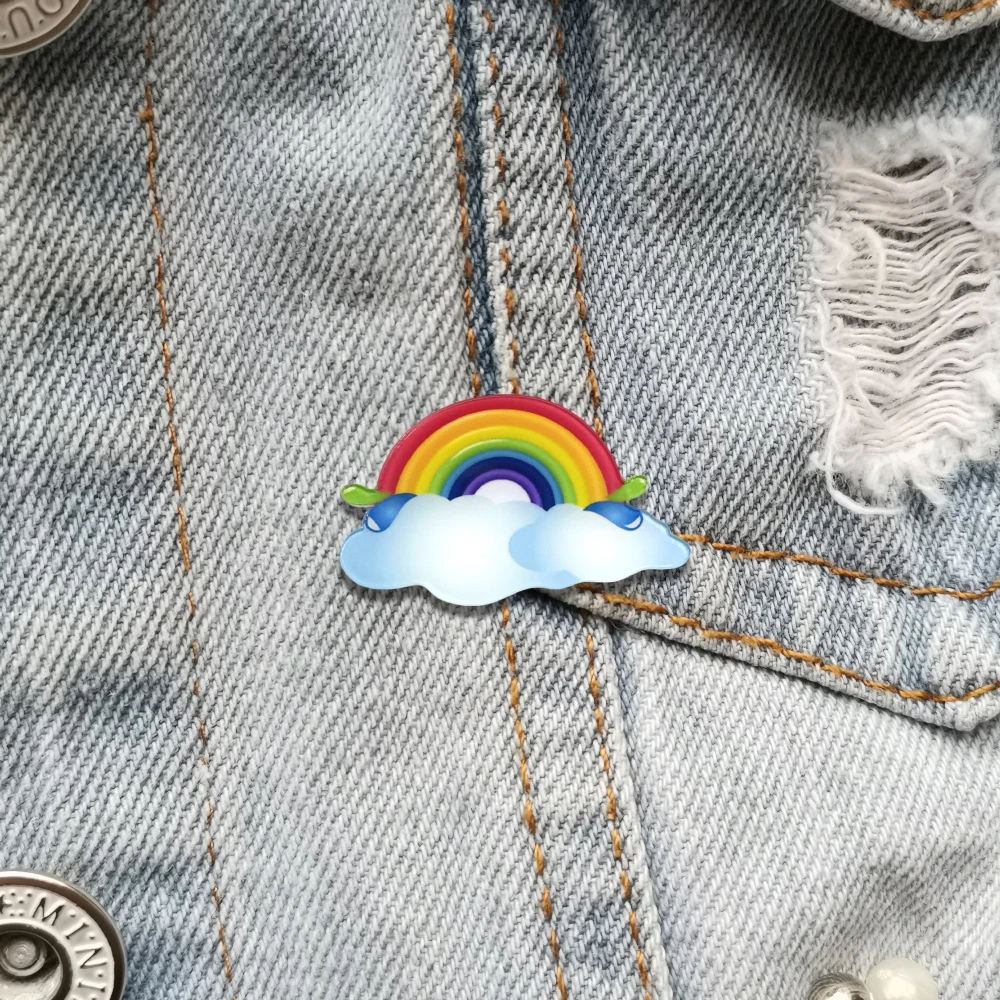 Cartoon Acrylic Brooch Vintage Rainbow Badges Cute Wish Pin For Backpacks Hat Coat Accessories Scarf Buckle Jewelry Gifts
Cartoon Acrylic Brooch Vintage Rainbow Badges Cute Wish Pin For Backpacks Hat Coat Accessories Scarf Buckle Jewelry Gifts