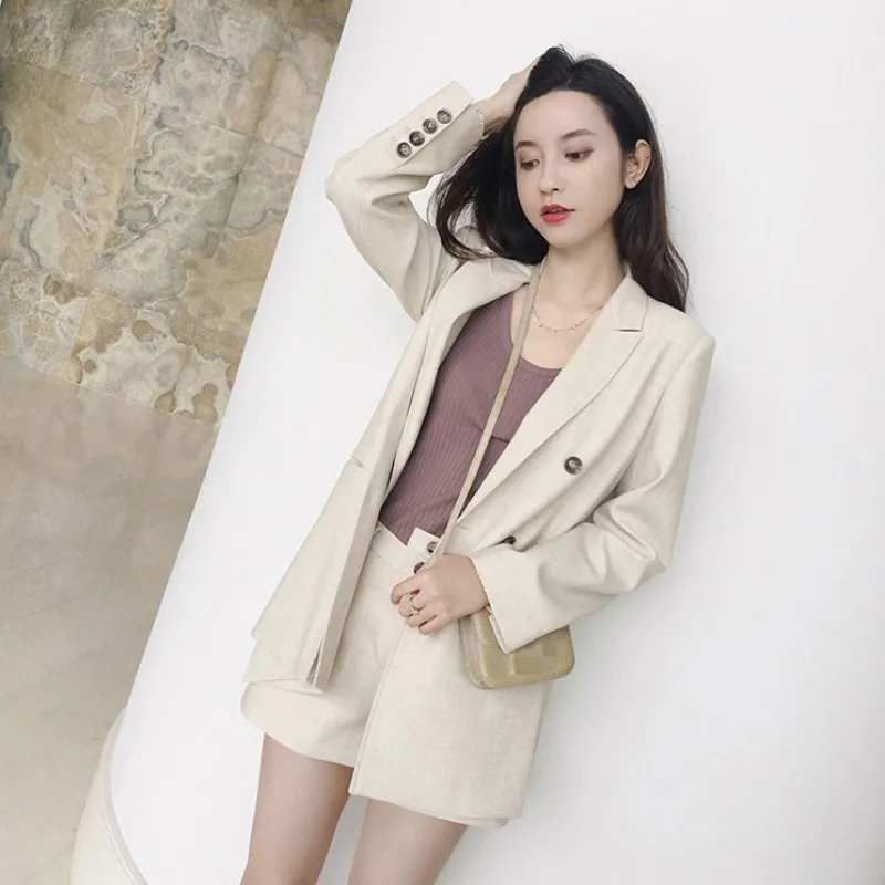 Boyfriend Casual Long Sleeve Loose Fit Blazer & Shorts Two Piece Set Women Suits Spring Summer Solid Color Coat Short Pants Set
Boyfriend Casual Long Sleeve Loose Fit Blazer & Shorts Two Piece Set Women Suits Spring Summer Solid Color Coat Short Pants Set