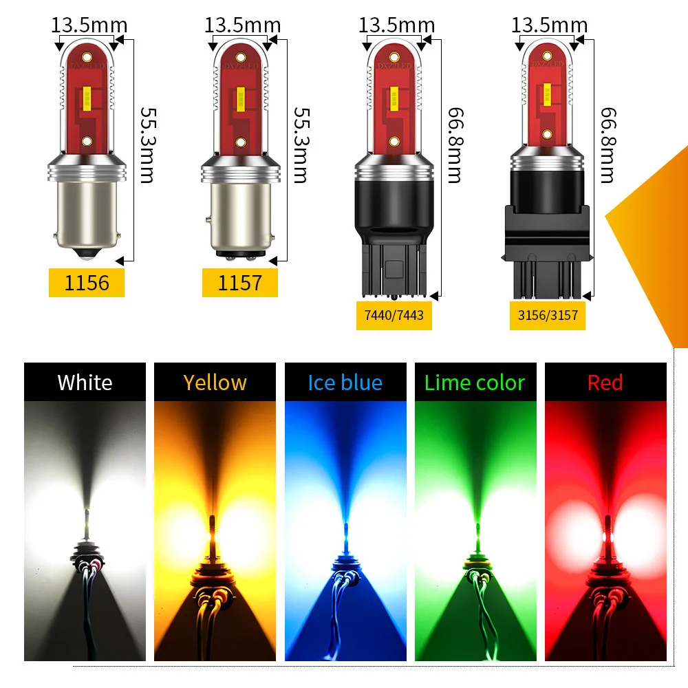 CARCTR 2 PCS Car LED Bulbs CSP 1860SMD 1156 BAYS15 1157 BA15D T20 7440 7443 T25 3156 3157 Turn Signal Tail Light
CARCTR 2 PCS Car LED Bulbs CSP 1860SMD 1156 BAYS15 1157 BA15D T20 7440 7443 T25 3156 3157 Turn Signal Tail Light