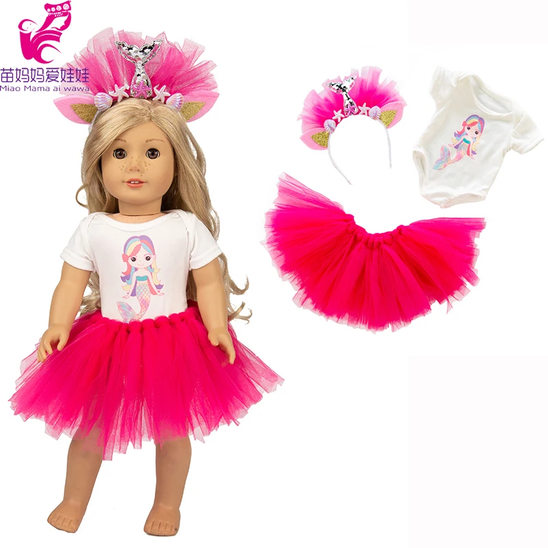 18 inch girl doll Mermaid tutu dress and headwear for 18" reborn baby doll clothes set for 45cm reborn baby doll dress set
18 inch girl doll Mermaid tutu dress and headwear for 18" reborn baby doll clothes set for 45cm reborn baby doll dress set
