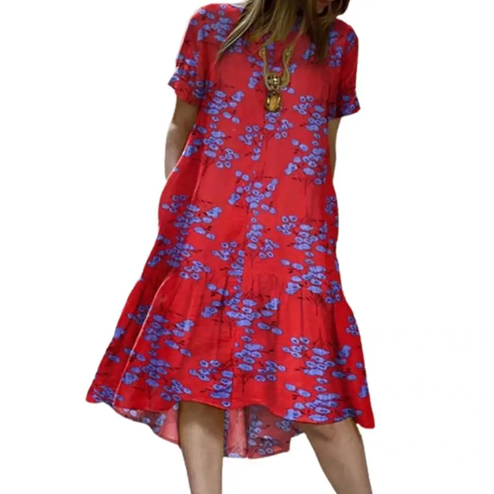 Thin Beautiful Ruffle Hem Loose Summer Dress Stylish Midi Dress Short Sleeve Beachwear
Thin Beautiful Ruffle Hem Loose Summer Dress Stylish Midi Dress Short Sleeve Beachwear