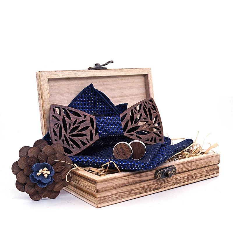 Sitonjwly Fashion Hollow Carved Butterfly Bowtie Handkerchief Cufflinks Brooch Set Wooden Bow Ties Wedding Corbatas Corsage Set
Sitonjwly Fashion Hollow Carved Butterfly Bowtie Handkerchief Cufflinks Brooch Set Wooden Bow Ties Wedding Corbatas Corsage Set