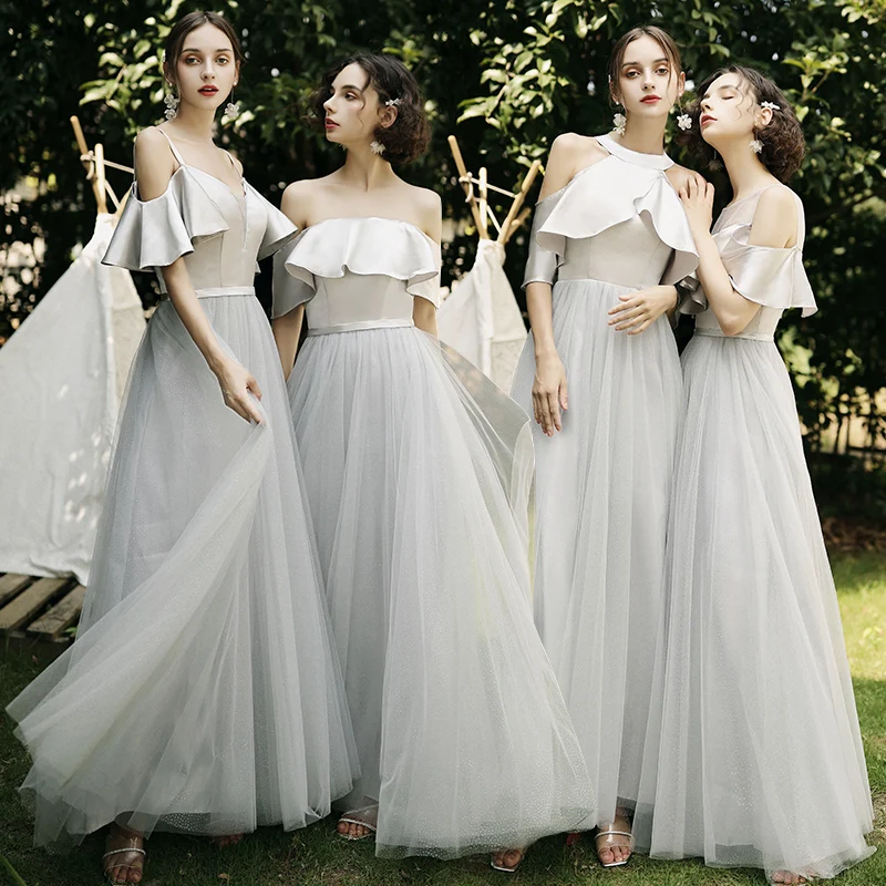 Bridesmaids Dresses Illusion O-Neck Short Luxury Floor-Length Lace Tulle Off The Shoulder Elegant Women Wedding Party Gown E209
Bridesmaids Dresses Illusion O-Neck Short Luxury Floor-Length Lace Tulle Off The Shoulder Elegant Women Wedding Party Gown E209