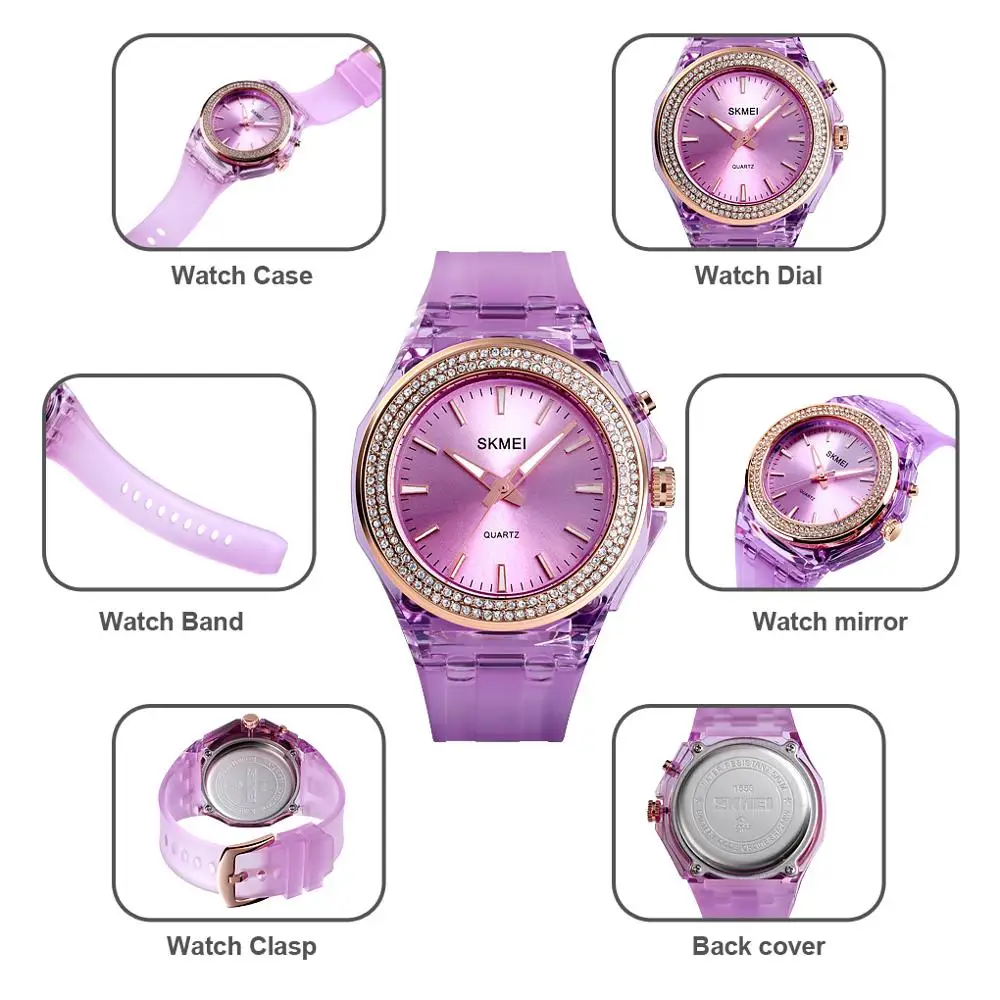 SKMEI Women's Quartz Watch Fashion Casual Ladies Dress Bracelet LED Back light Watches Top Brand Women Wristwatch Clock 1553
SKMEI Women's Quartz Watch Fashion Casual Ladies Dress Bracelet LED Back light Watches Top Brand Women Wristwatch Clock 1553