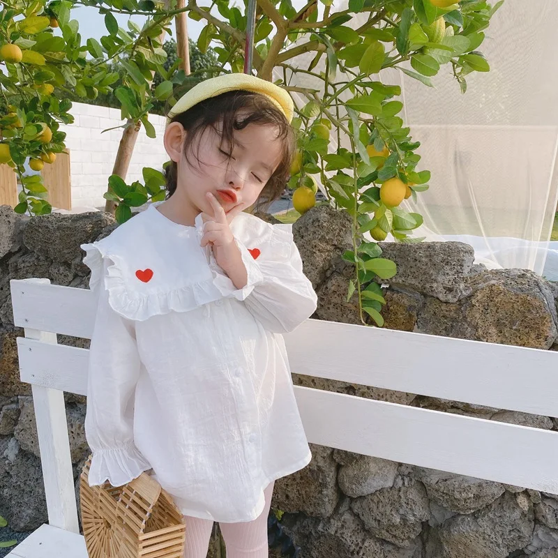 2020 Spring New Korean Children's Clothing Girls Blouse Kids Cotton Large Lapel Shirt Toddler Embroidery Love Long-sleeved Tees
2020 Spring New Korean Children's Clothing Girls Blouse Kids Cotton Large Lapel Shirt Toddler Embroidery Love Long-sleeved Tees