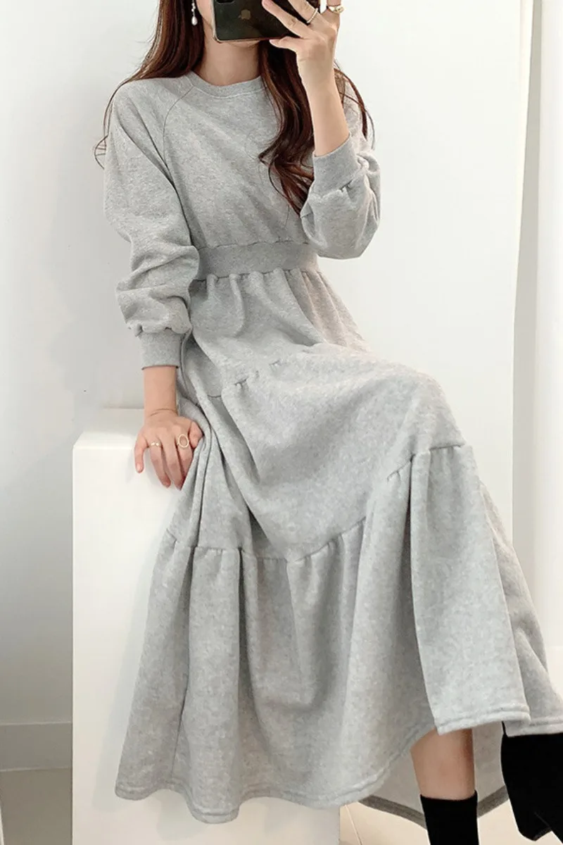 Dresses Korean Chic Elegant All-Matching Fleece-Lined Dress Long Dress round Neck Solid Color Long Sleeve Underdress Kawaii
Dresses Korean Chic Elegant All-Matching Fleece-Lined Dress Long Dress round Neck Solid Color Long Sleeve Underdress Kawaii