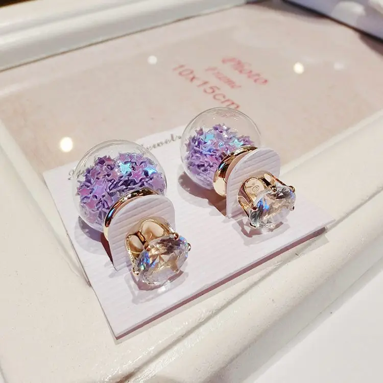 Korean Earrings Summer Transparent Earrings Bubble Color Five-pointed Star Zircon Earrings Fresh Earrings 
Korean Earrings Summer Transparent Earrings Bubble Color Five-pointed Star Zircon Earrings Fresh Earrings