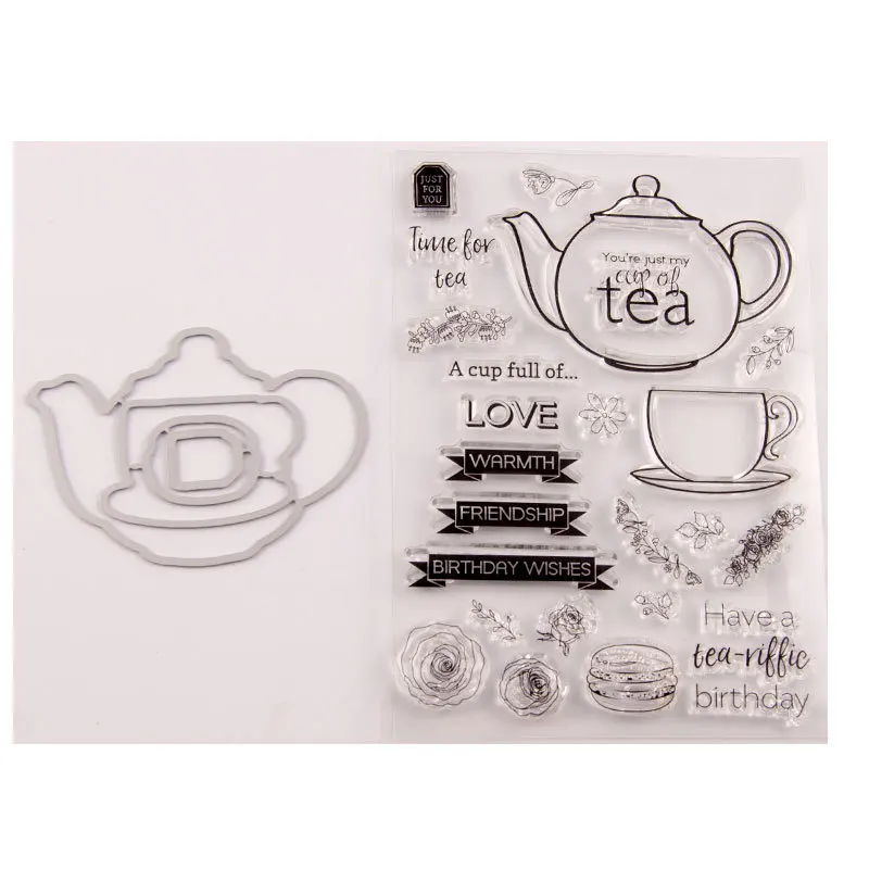 2021 New Teapot Teacup 2021 New Seal Stamp with Cutting Dies Stencil DIY Scrapbooking Embossing Photo
2021 New Teapot Teacup 2021 New Seal Stamp with Cutting Dies Stencil DIY Scrapbooking Embossing Photo